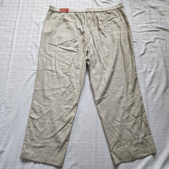 Havanera Drawstring Linen Blend Pants Womens 4XL Ivory Wide Leg Baggy New NWT - Picture 2 of 5